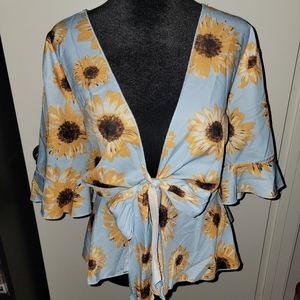 Sunflower Knot Front Top